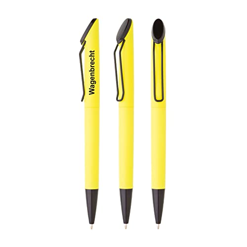 Grant 200 gelbe Kugelschreiber ARESTA Werbekugelschreiber mit Druck Werbung Logo 1-farbig von Grant