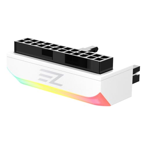 Graootoly 1 Set 5 V synchronisierter 24-poliger Drehkopfleiste, Computer-Motherboard, 24P auf 90-Grad-Anschluss, ATX-Netzteil, B von Graootoly