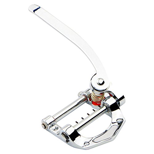 Graootoly Vibrato Saitenhalter Tremolo Flat Top Body Tremolo Unit Vibrato Steg für Tele, SG, LP, etc. E-Gitarren (Silber) von Graootoly