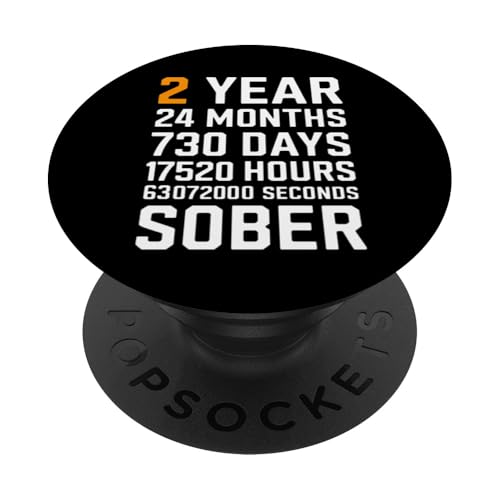 2 Jahre nüchterner Jahrestag Design 24 Monate 730 Tage sauber PopSockets Klebender PopGrip 2 Jahre nüchterner Jahrestag Design 24 Monate 730 Tage sauber PopSockets Klebender PopGrip von Graphic 365
