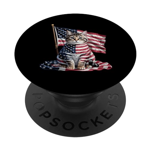 Amerikanische Flagge Katze 4. Juli Patriotisches Kätzchen USA Haustier Geschenk PopSockets Klebender PopGrip Amerikanische Flagge Katze 4. Juli Patriotisches Kätzchen USA Haustier Geschenk PopSockets Klebender PopGrip von Graphic 365