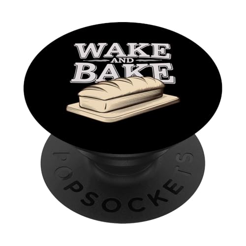 Backen Baker Wake Bake Brot Lustiges Geschenk PopSockets Klebender PopGrip von Graphic 365