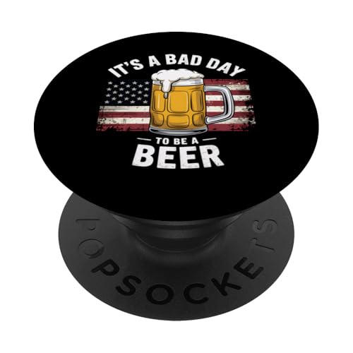 Bier Amerikanische Flagge It's Bad Day Bier Lustiges Geschenk PopSockets Klebender PopGrip von Graphic 365