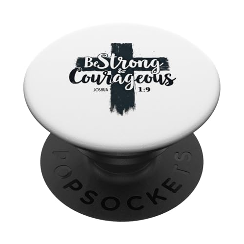 Christliches Geschenk, starker mutiger Joshua 1 PopSockets Klebender PopGrip Christliches Geschenk, starker mutiger Joshua 1 PopSockets Klebender PopGrip von Graphic 365