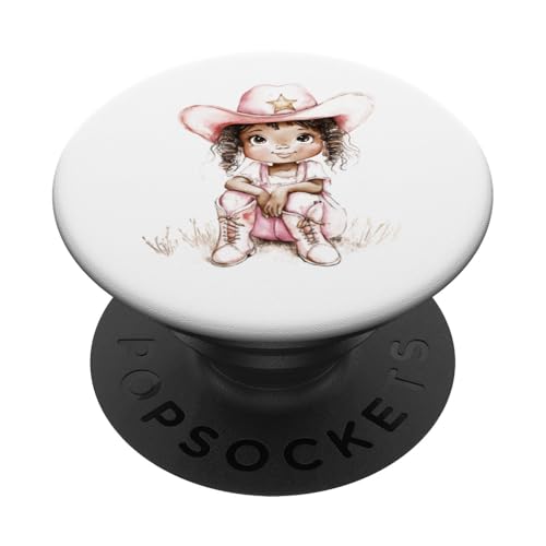 Cowgirl Kleinkind Mädchen rosa Stiefel Western Country Horse Geschenk PopSockets Klebender PopGrip von Graphic 365