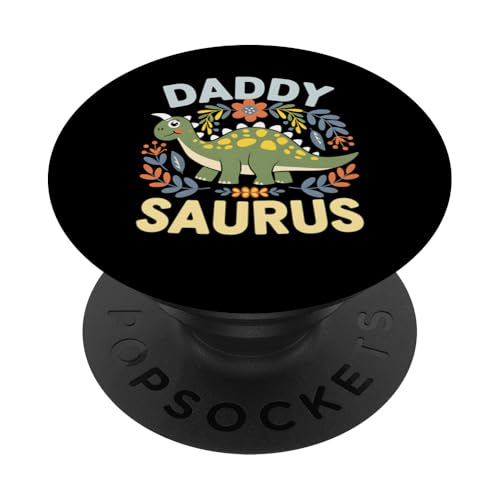 Daddy Saurus Lustiges Dinosaurier-Geschenk PopSockets Klebender PopGrip von Graphic 365