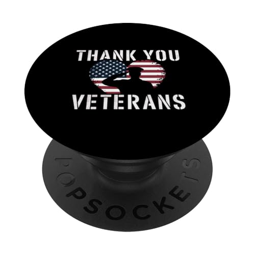 Dankeschön an Veteranen, US-amerikanische Flagge, Geschenk zum Veterans Day PopSockets Klebender PopGrip von Graphic 365