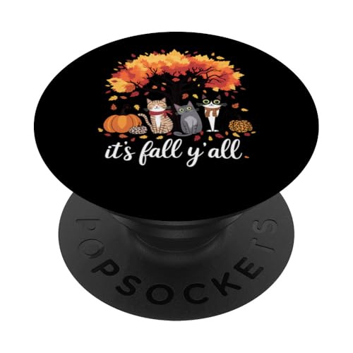 Fall Y'all Katzen Kürbisse Thanksgiving Herbst Herbst PopSockets Klebender PopGrip Fall Y'all Katzen Kürbisse Thanksgiving Herbst Herbst PopSockets Klebender PopGrip von Graphic 365