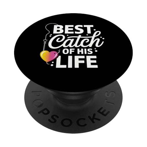 Fishing Catch His Life Fisherman Wife Geschenk PopSockets Klebender PopGrip von Graphic 365