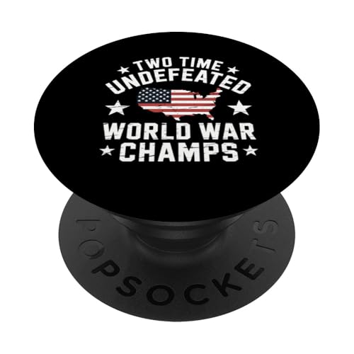 Geschenk mit zwei ungeschlagenen Weltmeisterinnen unter amerikanischer Flagge PopSockets Klebender PopGrip Geschenk mit zwei ungeschlagenen Weltmeisterinnen unter amerikanischer Flagge PopSockets Klebender PopGrip von Graphic 365
