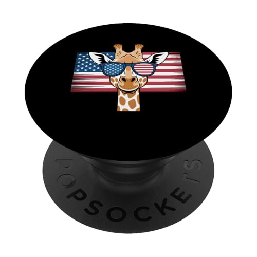 Giraffe Amerikanische Flagge 4. Juli USA Sonnenbrille Geschenk PopSockets Klebender PopGrip Giraffe Amerikanische Flagge 4. Juli USA Sonnenbrille Geschenk PopSockets Klebender PopGrip von Graphic 365