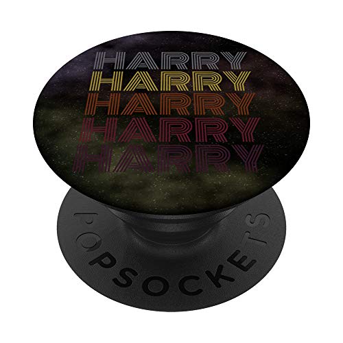 Graphic 365 First Name Harry Retro Pattern Vintage Style PopSockets mit austauschbarem PopGrip von Graphic 365