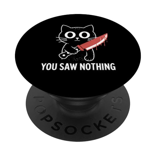 Halloween Katze sah nichts Lustiges Messer Horror Geschenk PopSockets Klebender PopGrip Halloween Katze sah nichts Lustiges Messer Horror Geschenk PopSockets Klebender PopGrip von Graphic 365