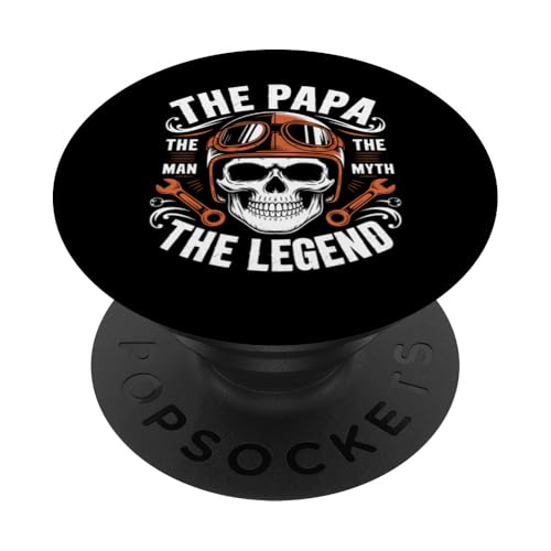 Papa Myth Legend Skull Biker Dad Geschenk PopSockets Klebender PopGrip Papa Myth Legend Skull Biker Dad Geschenk PopSockets Klebender PopGrip von Graphic 365