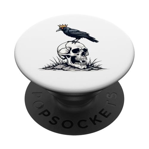 Rabenschädel Halloween Gothic Gruselvogel Krone Gruselig PopSockets Klebender PopGrip Rabenschädel Halloween Gothic Gruselvogel Krone Gruselig PopSockets Klebender PopGrip von Graphic 365