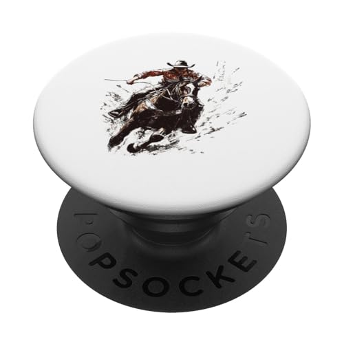 Rodeo Cowboy Western Country Horse Rider Ranch Amerikanische Flagge PopSockets Klebender PopGrip von Graphic 365