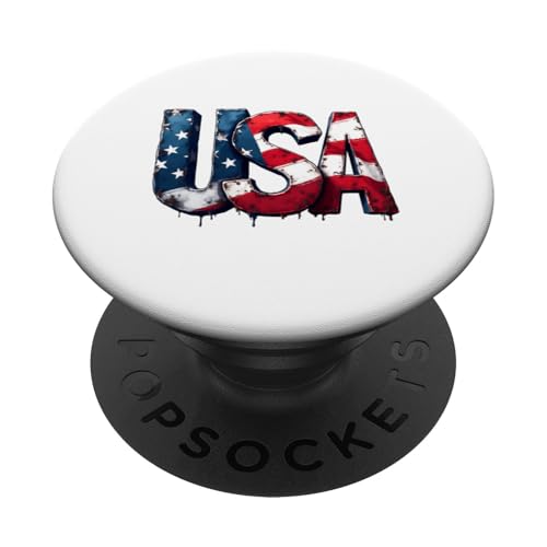 Tropffarbe mit USA-Flagge, 4. Juli, grafisches Geschenk PopSockets Klebender PopGrip von Graphic 365