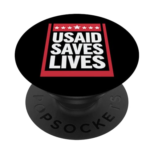 USAID Saves Lives Amerikanische Flagge Geschenk 4. Juli Geschenk PopSockets Klebender PopGrip von Graphic 365