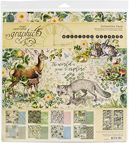 Graphic 45 GR4502135 Holz- und Freunde-Block, Sammelpackung, 30,5 x 30,5 cm von Graphic 45
