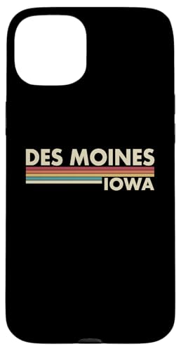Des Moine - Iowa - Vintage/ Retro-Streifen - Klassisch Hülle für iPhone 15 Plus von Graphic Club Inc.