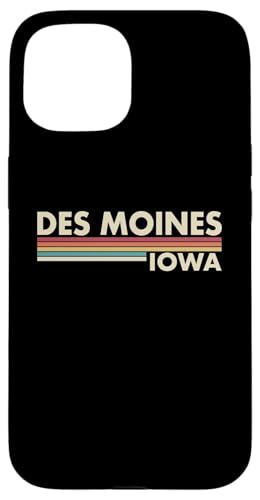 Des Moine - Iowa - Vintage/ Retro-Streifen - Klassisch Hülle für iPhone 15 Des Moine - Iowa - Vintage/ Retro-Streifen - Klassisch Hülle für iPhone 15 von Graphic Club Inc.