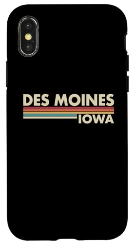 Des Moine - Iowa - Vintage/ Retro-Streifen - Klassisch Hülle für iPhone X/XS von Graphic Club Inc.