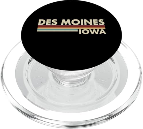 Des Moine - Iowa - Vintage/ Retro-Streifen - Klassisch PopSockets PopGrip für MagSafe Des Moine - Iowa - Vintage/ Retro-Streifen - Klassisch PopSockets PopGrip für MagSafe von Graphic Club Inc.