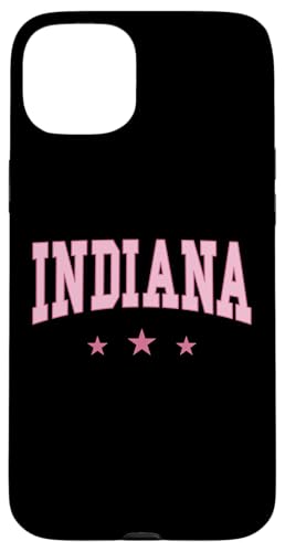 Indiana – Preppy Varsity Pink – Throwback-Design – klassisch Hülle für iPhone 15 Plus von Graphic Club Inc.