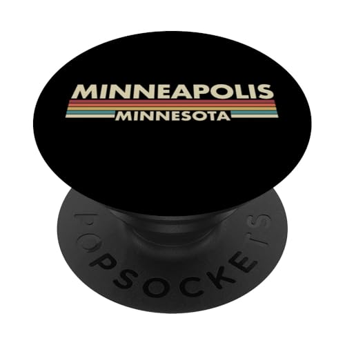 Minneapolis - Minnesota - Vintage / Retro Stripes - Classic PopSockets Klebender PopGrip von Graphic Club Inc.