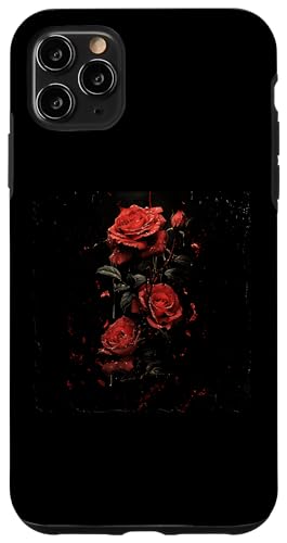 Hülle für iPhone 11 Pro Max Rosen-Design mit roten Rosen und Wassertropfen-Grafik-T-Shirts Hülle für iPhone 11 Pro Max Rosen-Design mit roten Rosen und Wassertropfen-Grafik-T-Shirts von Graphic Tees Men Women Boys Girls