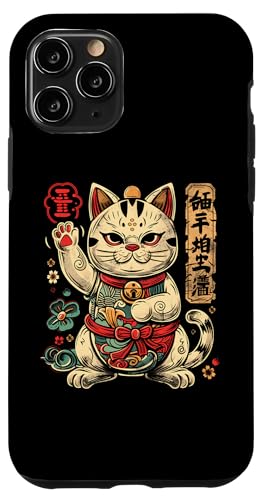 Hülle für iPhone 11 Pro T-Shirt mit Motiv „Maneki Fortune Charm“ im Vintage-Stil Hülle für iPhone 11 Pro T-Shirt mit Motiv „Maneki Fortune Charm“ im Vintage-Stil von Graphic Tees Men Women Boys Girls