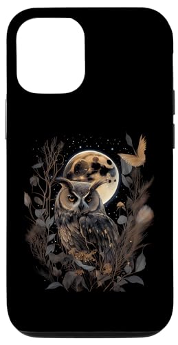 Hülle für iPhone 15 Pro Eule Mond mit Nachthimmel Sterne Grafik Männer Frauen Jungen Mädchen von Graphic Tees Men Women Boys Girls