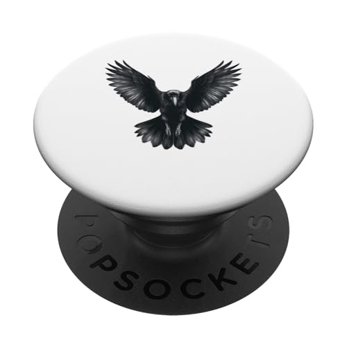 Rabe Vogelliebhaber Vogelbeobachtung Fliegende Rabenflügel Spread PopSockets mit austauschbarem PopGrip Rabe Vogelliebhaber Vogelbeobachtung Fliegende Rabenflügel Spread PopSockets mit austauschbarem PopGrip von Graphic Tees Men Women Boys Girls