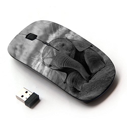 Graphic4You Niedlich Baby Elefant Tier Design Ergonomische Schnurlos USB Wireless 2.4G optische Maus PC Mit Empfänger von Graphic4You