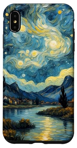 Hülle für iPhone XS Max Riverside Town Van Gogh inspiriertes Gemälde Kunstwerk von Graphical Art Design Ravness Era Souvenir