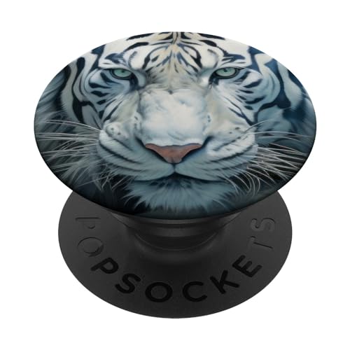 Weißer Tiger Artwork Grafik PopSockets mit austauschbarem PopGrip von Graphical Art Design Ravness Era Souvenir