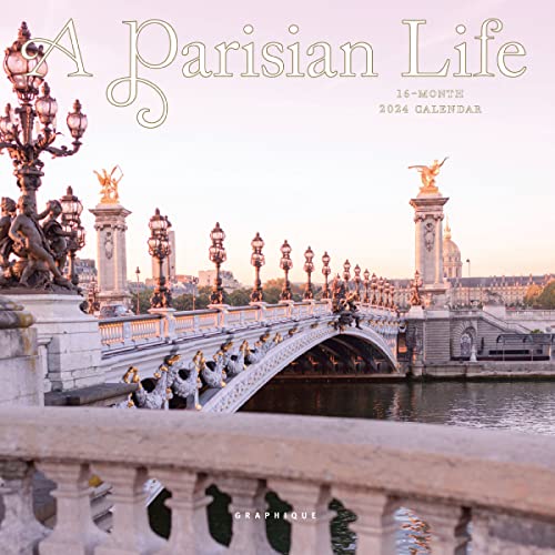Graphique 2024 „Parisian Life“-Mini-Wandkalender, 17,8 x 17,8 cm, dickes Papier, Organizer für Zuhause und Büro, großes Monatsraster, 3 Sprachen, markierte Feiertage, 4-Monats-Vorschau-Seite für 2025 von Graphique