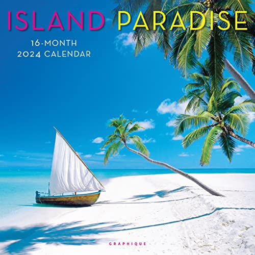 Graphique 2024 Island Paradise Wandkalender | 30,5 x 30,5 cm | dickes Papier | Home & Office Organizer | großes Monatsraster | 3 Sprachen & markierte Feiertage | 4 Monate Vorschau Seite für 2025 von Graphique