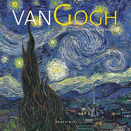 Graphique 2024 Van Gogh Mini-Wandkalender | 17,8 x 17,8 cm | dickes Papier | Heim- und Büro-Organizer | großes Monatsraster | 3 Sprachen und markierte Feiertage | 4-Monatsvorschau für 2025 von Graphique