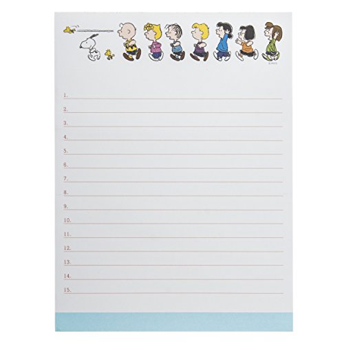 Graphique Großer Notizblock "Peanuts Run", 150 Blätter zum Abreißen, Aufgabenplaner, Tages-Organizer, Notizblock, Prioritäts-Checkliste, undatiert, 15,2 x 20,3 cm von Graphique