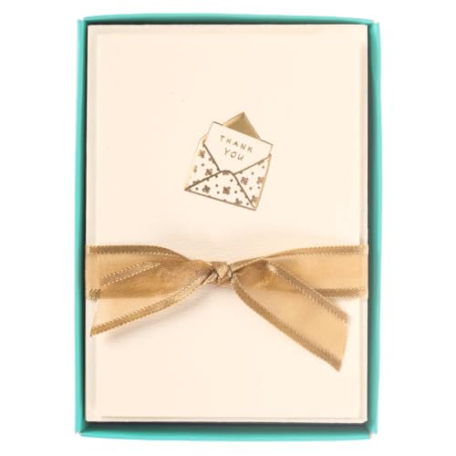 Graphique Just a Note La Petite Presse Dankeskarten in Geschenkbox, mit goldfarbener Folie, mit passenden Umschlägen und Aufbewahrungsbox, 8,3 x 12,1 cm, 10 Stück von Graphique