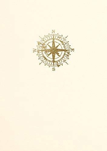 Graphique La Petite Press Grußkarten in Box, nautisches Design, geprägte und verzierte Goldfolien-Kompass, blanko, mit passenden Umschlägen, 8,3 x 12,1 cm, 10 Stück von Graphique
