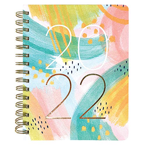 „Graphique Painted Striche“ Medium 2022 Spiralbindung, veganes Leder, 15,2 x 20,3 cm, Kalender für 18 Monate (PUWS00722) von Graphique