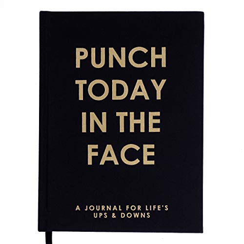 Graphique Selbstpflegendes Tagebuch – Punch Today in the Face – 256 Seiten – wöchentliches Zitat & tägliches Ausfüllen – fester Einband aus Stoff – Lesebändchen (15,2 x 20,3 cm) von Graphique