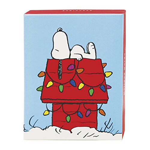 Graphique Snoopy Christmas Assorted Boxed Cards — 20 Snoopy Holiday Cards With 4 Designs Embellished with Clear Glitter, Includes Matching Envelopes and Storage Box, 4.25" x 5.875" von Graphique