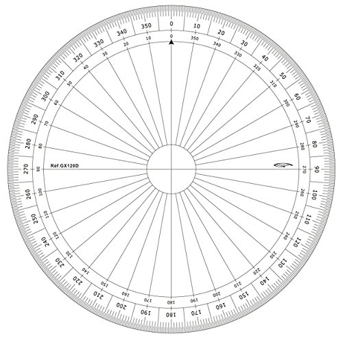 GX120D Grad-Winkelmesser Kreis ganz klar von Graphoplex