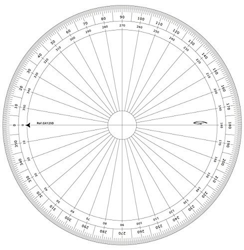 GX125D Grad-Winkelmesser Kreis ganz klar von Graphoplex