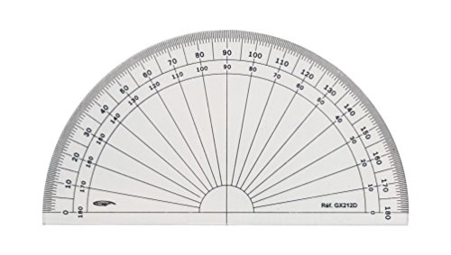 GX212D Grad-Winkelmesser (1/2-Kreis, Transparent von Graphoplex