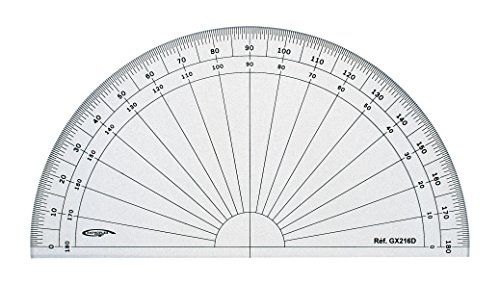 GX216D Grad-Winkelmesser (1/2-Kreis, Transparent von Graphoplex