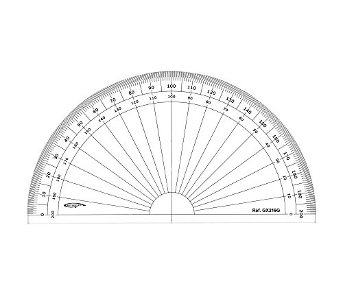 GX216G Grad-Winkelmesser (1/2-Kreis, Transparent von Graphoplex
